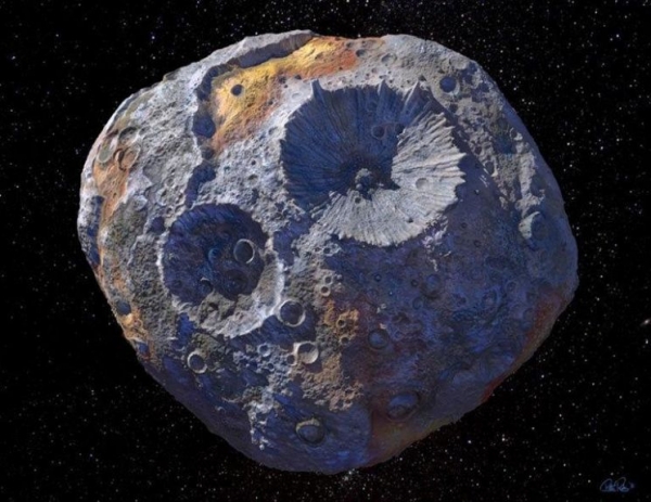 광물 소행성 '16 사이키' 가상 이미지 / NASA