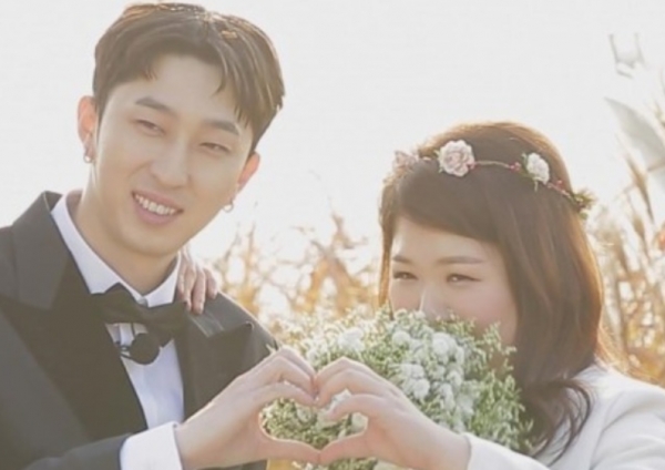슬리피와 이국주가 MBC'우리결혼했어요'에 출연해 가상 결혼식을 연출하고 있다.