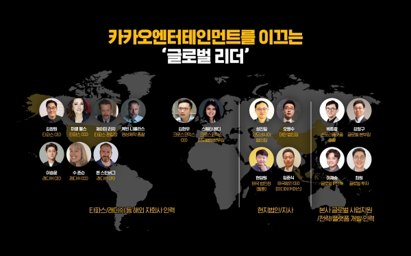 카카오엔터테인먼트 글로벌 리더 지도